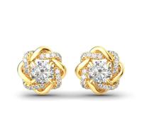 Jeulia Love Knot Earrings 925 Silver Stud Earrings Romantic Halloween Jewelry Gifts Anniversary X-mas Birthday Gift (Gold Plated)
