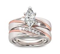 Jeulia Wedding Rings Engagement Rings for Women Anniversary Promise Ring Bridal Sets 925 Sterling Silver with 1.6 ct Primary Stone+ 0.32 ct Side Stone (Rose Gold, J-½.)