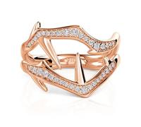 Jeulia x Leyla Thorn Wilderness Men's Women Rose Gold Ring Fashion Personalized 925 Silver Engagement Ring Wedding Band for Husband, Wife-Couple Ring (men, S-½)