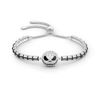 JeuliaJack and Skellington Charm Bracelet for Women ladiess 925 Sterling Silver Bead Bracelet Horror Movie Costume Jewelry Link Bracelet with Adjustable Infinity Chain (Silver-1)