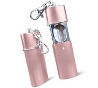 Jeuristic Pocket Ashtray Portable Cigarette Ashtray - ABS Metal Flame Retardant Odour Proof Cigarette Ashtray with Key Ring - Butt Removal Tube - Pink (Pack of 2)