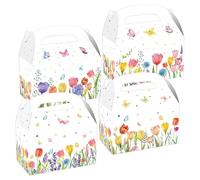 JeVenis 12 PCS Wildflower Theme Favor Boxes Bags Butterflies Treat Candy Goodies Boxes for Floral Flower Bridal Shower Baby Shower Birthday Wedding Party Supplies
