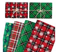 JeVenis 12 Sheet Christmas Pattern Wrapping Paper Christmas Plaid Gift Wrap Paper Party Game Supplies Lets Get Ugly Party Decoration