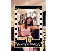 JeVenis 16 Photo Booth Frame 16th Birthday Photo Frame 16th Birthday Photo Booth Props 16 Birthday Favors For Women Or Man 16 Party Photo Booth Props 16 Birthday Party