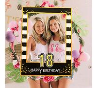 JeVenis 18 Birthday Photo Frame, Photo Booth Props 18 Birthday Favors for Women or Man 18 Birthday Party Decorations