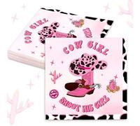 JeVenis 20 PCS Cowgirl Napkins Lets Go Girls Western Party Napkin Cowgirl Boot Napkins for Party Supplies Birthday Birdal Shower Decor