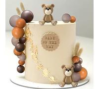 JeVenis 22 PCS Boho Teddy Bear Cake Decoration Nude Balls Cake Topper Boho Bears Cake Topper Champagne Cake Decoration Baby Shower Birthday Cake Decoration