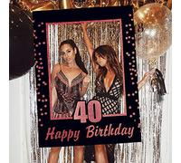 JeVenis 40 Birthday Party Photo Booth Props 40 Birthday Photo Frame 40 Birthday Party Decoration 40 Birthday Party Favors