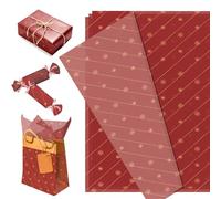 JeVenis 50 Sheet Christmas Tissue Paper Red Gift Wrapping Paper Art Craft Decorative Paper for DIY Xmas New Year Party Decor Supplies
