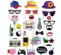 JeVenis 90s Photo Booth Props - 90s Decorations & Party Theme Props
