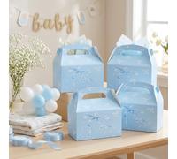 JeVenis Blue Bow Popcorn Boxes Bow Party Favor Bags Bow Treat Goodies Boxes