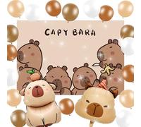 JeVenis Capybara Birthday Party Decorations Set, Backdrop & Balloons Party Supplies - NOT A TOY | For Adult Use Only