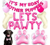 JeVenis Dog Birthday Party Balloon Garland Kit Puppy Party Decorations Lets Pawty Supplies Puppy Birthday Pink Dog Decorations