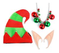 JeVenis Elf Hat and Ears Set - Christmas Costume Accessories for Adults - Party Supplies Hair Hoop Xmas Hair Band
