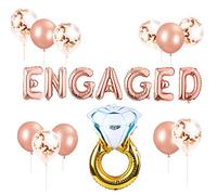 JeVenis Engaged Balloon Set Engagement Balloons Engagement Banner Engaged Banner Balloons Engaged Balloon Decor