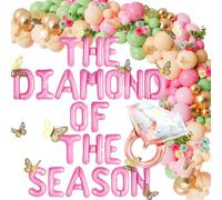 JeVenis Floral Diamond of The Season Banner Tea Party Bridal Shower Decorations for High Tea Party Supplies Garden Party Bridal Shower