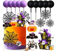 JeVenis Ghost Cake Decoration Little Boo Haunted House Cake Topper The Spooky One Cake Decoration Two Spooky Cake Topper for Halloween Baby Shower Birthday Party Supplies