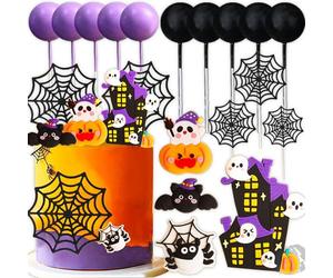 JeVenis Ghost Cake Decoration Little Boo Haunted House Cake Topper The Spooky One Cake Decoration Two Spooky Cake Topper for Halloween Baby Shower Birthday Party Supplies