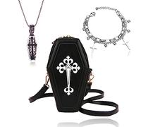 JeVenis Gothic Purse Novelty Purse Coffin Bags Goth Crossbody Bag Coffin Shoulder Bag Gothic Bags