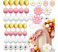 JeVenis Groovy Cake Toppers Boho Hippie Daisy Flower Cake Decoration
