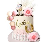 JeVenis Horse Cake Decoration Cowgirl Cake Topper Girls Horse Party Decorations Horse Racing for Western Cowgirl Birthday Baby Shower