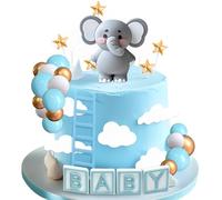 JeVenis Its a Boy Cake Decorations Elephant Cake Topper Balls Decoration for Baby Boy Birthday Party Gender Reveal Baby Shower Party Supplies