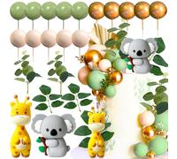 Jevenis Jungle Baby Shower Cake Decoration Safari Animals Cake Decoration Koala Giraffe Cake Topper Wild One Cake Decoration Two Wild Cake Topper