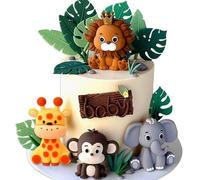 JeVenis Jungle Baby Shower Cake Decoration Safari Animals Cake Decoration Wild One Cake Decoration Two Wild Cake Topper Giraffe Monkey Cake Topper