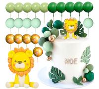 JeVenis Lion Cake Toppers Lion Birthday Decoration Safari Animal Cake Toppers Safari Cake Decorations Wild One Cake Topper Jungle Baby Shower Cake Topper