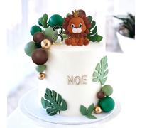 JeVenis Lion Cake Toppers Lion Birthday Decorations Safari Animal Cake Toppers Safari Cake Topper Wild One Cake Decoration Jungle Baby Shower Cake Topper Safari Baby Shower Cake Decorations