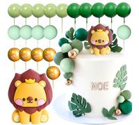 JeVenis Lion King Cake Toppers Lion Birthday Decorations Safari Animal Cake Toppers Safari Cake Decorations Wild One Cake Topper Jungle Baby Shower Cake Topper