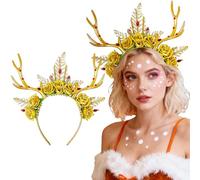 JeVenis Luxury Deer Antlers Headband Deer Headband Fantasy Fairy Elves Festival Clothing Party Hats
