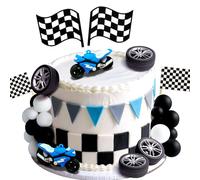 JeVenis Motorcycle Cake Decoration Dirt Bike Party Decorations Motorcyclist Birthday Party Decorations for Dirt Bike Baby Shower Decoration