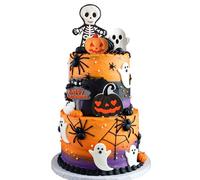 JeVenis Mummy Zombie Cake Topper Halloween Cake Decoration Ghost Boo Spider Pumpkins Decor for Little Witch Baby Shower Birthday Party Supplies