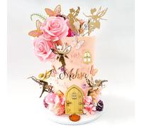 JeVenis Pink Fairy Cake Decorations Mushroom Cake Toppers Butterfly Cake Topper Fairy Cake Decoration Garden Cake Decoration Fairies Party Favors