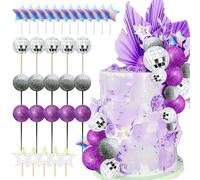 JeVenis Purple Disco Ball Dancing Queen Cake Topper