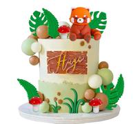 JeVenis Red Panda Cake Topper Woodland Animal Zoo Safari Panda Cake Decor Woodland Animals Themed Birthday Party Supplies