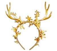 JeVenis Reindeer Antler Headband Light Up Gold Deer Headbands Fantasy Fairy Elven Headband Festival Wear Party Hats