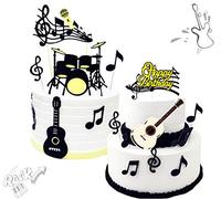JeVenis Rock Star Cupcake Topper Music Notes Cupcake Toppers Guitar Cake Toppers for Musician Party Baby Shower