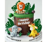 JeVenis Safari Baby Shower Cake Decoration Safari Animals Cake Decoration Wild One Cake Decoration Two Wild Cake Topper Giraffe Monkey Cake Topper