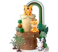 JeVenis Safari Baby Shower Cake Decoration Safari Animals Cake Decoration Wild One Cake Decoration Two Wild Cake Topper Giraffe Lion Cake Topper