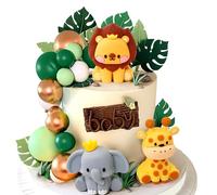 JeVenis Safari Baby Shower Cake Decoration Safari Animals Cake Decoration Wild One Cake Decoration Two Wild Cake Topper Giraffe Monkey Cake Topper