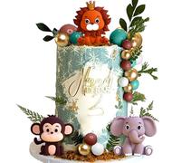 JeVenis Safari Baby Shower Cake Decoration Safari Animals Cake Decoration Wild One Cake Decoration Two Wild Cake Topper Giraffe Monkey Cake Topper