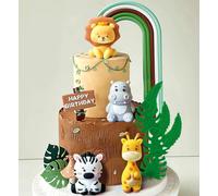 JeVenis Safari Baby Shower Cake Decoration Safari Animals Cake Decoration Wild One Cake Decorations Two Wild Cake Topper Giraffe Monkey Cake Topper