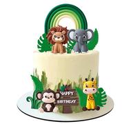 JeVenis Safari Baby Shower Cake Decoration Safari Animals Cake Decorations Wild One Cake Decoration Two Wild Cake Topper Giraffe Monkey Cake Topper