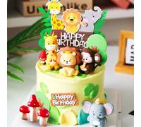 JeVenis Safari Jungle Baby Shower Cake Decoration Safari Animals Cake Decoration Wild One Cake Decoration Two Wild Cake Topper Giraffe Monkey Cake Topper