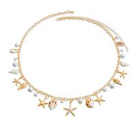 JeVenis Seashell Starfish Waist Chains Women Bohemian Pearl Shell Body Chain Summer Beach Charm Waist Chain Bikini Sexy Shell Waist Body Chain Body Chain Accessories