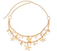 JeVenis Seashell Starfish Waist Chains Women Boho Pearl Shell Body Chain Summer Beach Charm Waist Chain Bikini Sexy Shell Waist Body Chain Body Chain Accessories