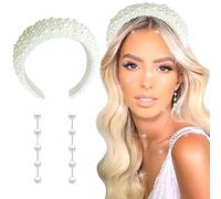 JeVenis Set of 2 Bride Headband Pearl Earrings Bride To Be Bachelorette Party Bride Bride Crown Tiara Bride Headpiece Bachelorette Party Decorations