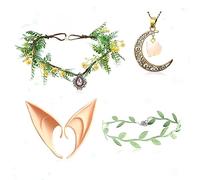 JeVenis Set of 4 Pink Elf Crown Elf Headpiece Fairy Costume Viking Fairy Headpiece Accessories Cosplay Accessories